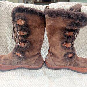 Women's The North Face Abby II Brown Waterproof Primaloft 200G Lace Boots Sz 10